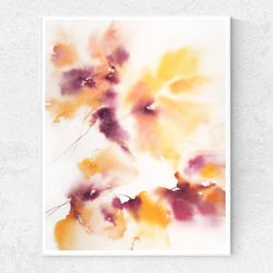 Yellow wall art Floral original painting set of 2 Bedroom Kitchen Living room Hotel wall decor Abstract flowers art