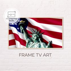 Samsung Frame TV Art | 4th of July | American Flag And Statue of Liberty Art For The Frame TV | Digital Art Frame Tv | M