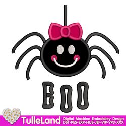Halloween Little Spider Boo Machine embroidery applique design
