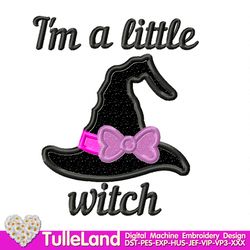 Halloween Little Witch Machine embroidery applique design