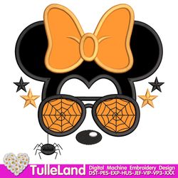 Halloween mouse with Glasses Machine embroidery applique design