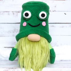 Frog Plush Gnome / Frog decor / Gnome in frog hat