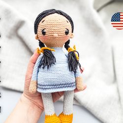 Crochet doll pattern, amigurumi pattern toy, crochet doll.