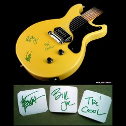 Green Day stickers vinyl signature Billie Joe, Mike Dirnt,Tre Cool guitar decal Autographs