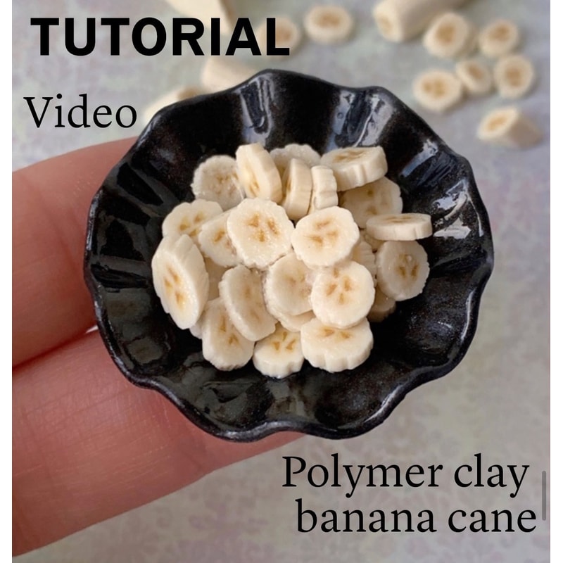 Miniature banana Tutorial polymer Dollhouse foo