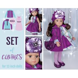 Paola Reina Set of clothes, 13 inch doll clothes, Paola Reina coat, Doll fashion, Clothes for dolls 32 cm, Dress up doll