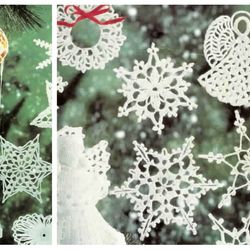 Digital | Vintage Crochet Pattern Christmas Pattern | Crochet Pattern Snowflakes | ENGLISH PDF TEMPLATE