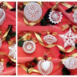 Digital | Vintage Crochet Pattern Christmas Pattern | Crochet Pattern Christmas Romance Ornaments | ENGLISH PDF TEMPLATE