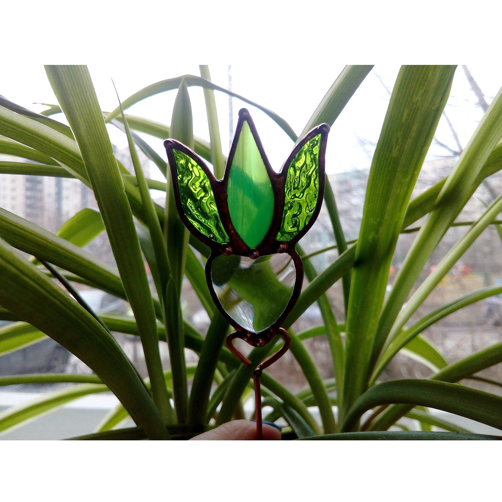 Plant-pot-glass-flower-suncatcher-Glass-lotos-lilie-plant-Stained-glass-flower-Garden-art-1