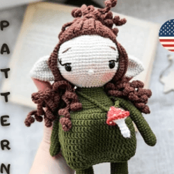 Crochet doll pattern, amigurumi elf pattern, crochet doll PDF,  pixie pattern