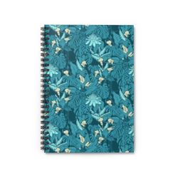Blue birds and flowers pattern spiral notebook
