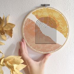 Mid century modern cross stitch pattern Boho cross stitch PDF Abstract xstitch