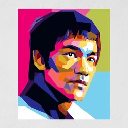Bruce Lee The Great Hong Kong And American Film Actor Martial Art Wall Sticker Vinyl Decal Mural Art Decor Full Color