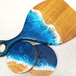 Personalised Ocean Resin Bread Board, Unusual Gift Idea