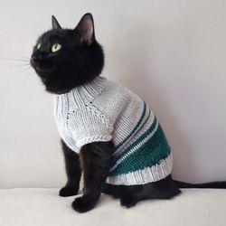 Sweater for cats Dog sweaters Pet clothes Turtleneck cats sweaters Hand knit sweater for pets Cat jumpers kitten clothes