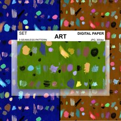 Painting Digital Paper Abstraction Seamless Pattern Canvas Wallpaper Dark Background Endless Packaging Surface Design