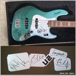 U2 autographs stickers vinyl Bono, The Edge, Adam Clayton, Larry Mullen, Jr. Set 5