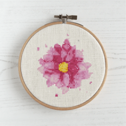 Flower cross stitch pattern watercolour cross stitch pattern modern cross stitch PDF embroidery cross stitch pattern