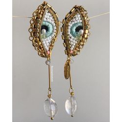 Beaded Earrings, Crystal Earrings, Eye Earrings, Women Jewelry, Beaded Earring
