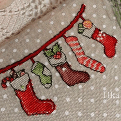 Cross stitch pattern Christmas socks