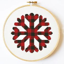 Snowflake cross stitch pattern pdf, Xmas cross stitch for beginner, Holiday Christmas decor