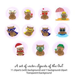 Owl clipart, vector clipart, cute owl, baby owl, vector illustration, owl illustration, baby owl, owl vector clipart