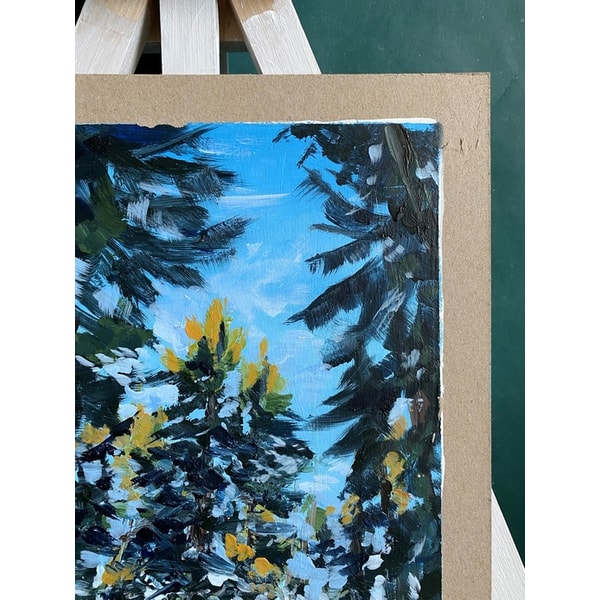 Trees Painting Original Artwork Landscape Wall Art - Inspire Uplift