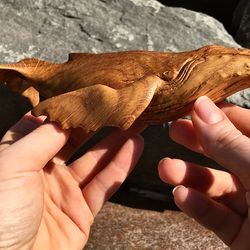 Hand-carved Wooden Figurine Humpback Whale