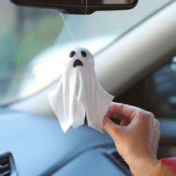Halloween ghost ornament for home decor. Cute car accessories. Halloween car mirror decor. Halloween gift