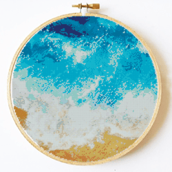 Modern cross stitch pattern, Scenery Embroidery landscape