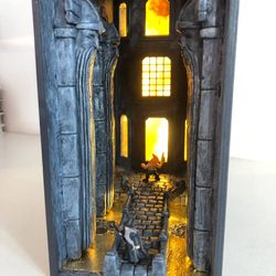 book nook shelf insert inspired lord of the rings bookshelf diorama lotr fantasy booknook finished miniature mini world