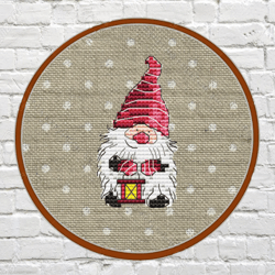 SALE Christmas Gnome Cross Stitch Pattern modern Embroidery Holiday Needlework Instant Download Christmas Cross Stitch P