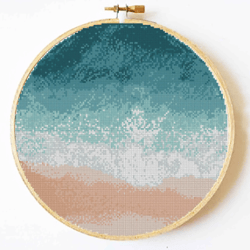 Ocean cross stitch pattern,  Landscape cross stitch