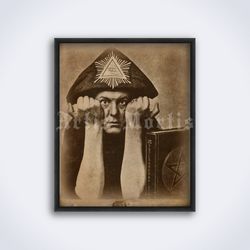 Aleister Crowley occultist magick antique photo, printable art, print, poster (Digital Download)
