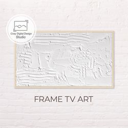 Samsung Frame TV Art | Abstract Modern White Texture Paint Art For The Frame Tv | Digital Art Frame Tv | Minimalist