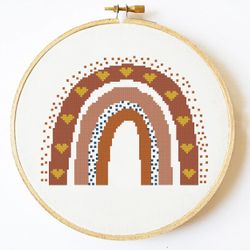 Beginner cross stitch pattern, Contemporary art crossstitch pattern PDF, Modern embroidery needlecraft pattern, Boho rai