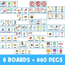 8 choice boards with 660 pecs | first then boards | autism | pecs | worksheets for kids | learning activities for kids