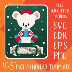 Sea Bear Christmas Card Money Holder Template