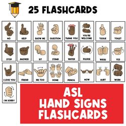 ASL FLASHCARDS | Hand Signs | Sign Language Flashcards | Communication | Flash Cards | ASL | Busy Book | Autism