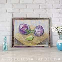 Eggplants Pepper Art Painting Picture Artwork