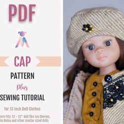 Paola Reina clothes pattern, Doll HAT PDF, Dianna Effner Little Darling clothes, 13 inch doll clothes pattern tutorial