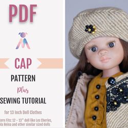 paola reina clothes pattern, doll hat pdf, dianna effner little darling clothes, 13 inch doll clothes pattern tutorial