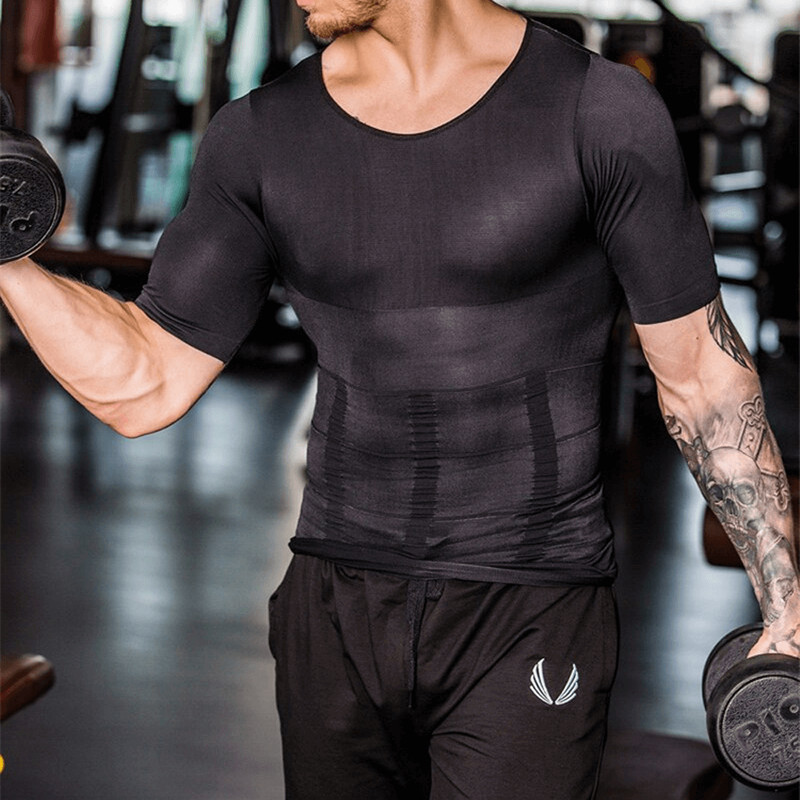 Men wearing ergonomic posture corrector shirt