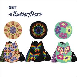Wayuu mochila bag patterns / Set Butterflies