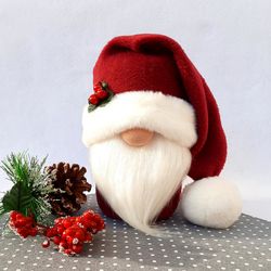 Christmas Santa Gnome Christmas Decorations for Home Dcor Farmhouse Gnome Shelf Sitter Santa Claus Gnome Plush Handmade