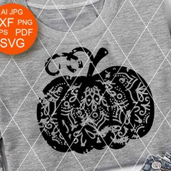 Pumpkin Grunge clipart Mandala Zentangle pumpkin art Thanksgiving Happy harvest print Digital downloads png pdf svg