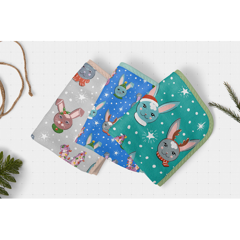 Fabric-Towels-Rabbits-Winter-New Year