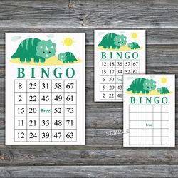 Dinosaur bingo cards,Dinosaur themed bingo game,Dino printable bingo cards,60 Bingo Cards,INSTANT DOWNLOAD--342