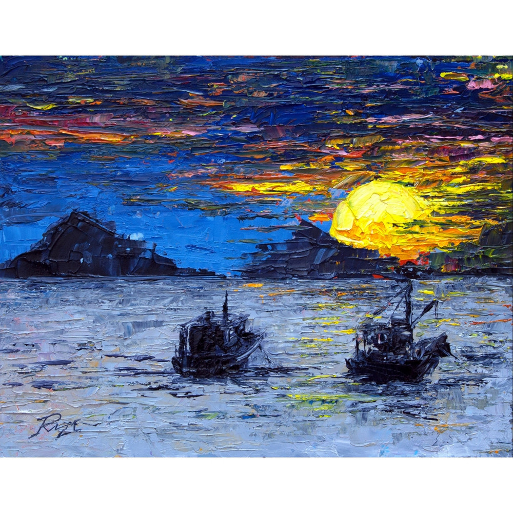 expressionism-Oil-painting-Modern-Paintings-Sunset-Seascape-vivid-picture-blue-7.jpg
