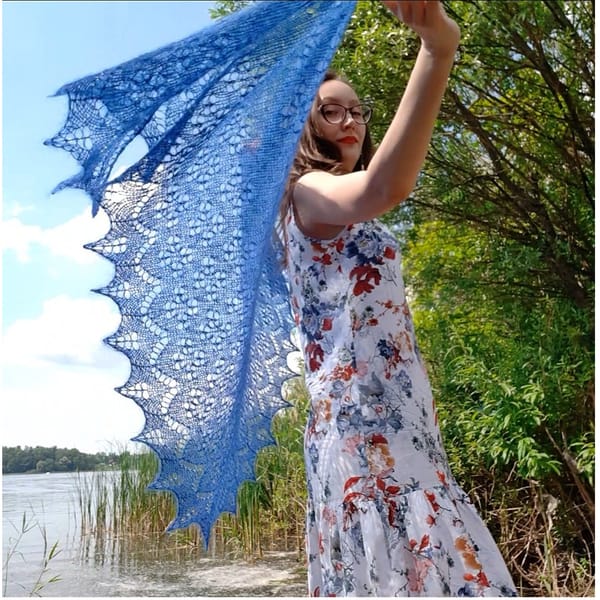 Easy Knitting Pattern for Beginners Knit Lace Shawl Wrap - Inspire Uplift